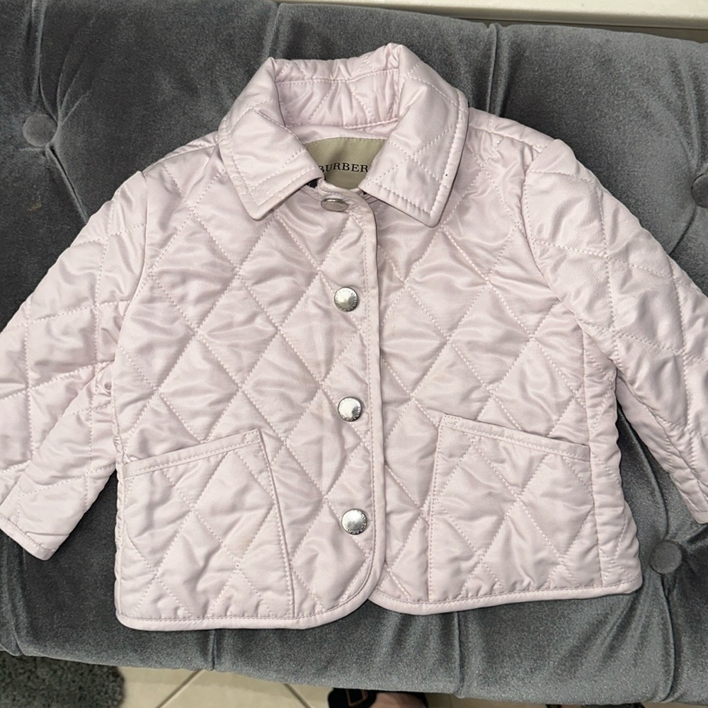Burberry Light Pink Quilted Kids Jacket